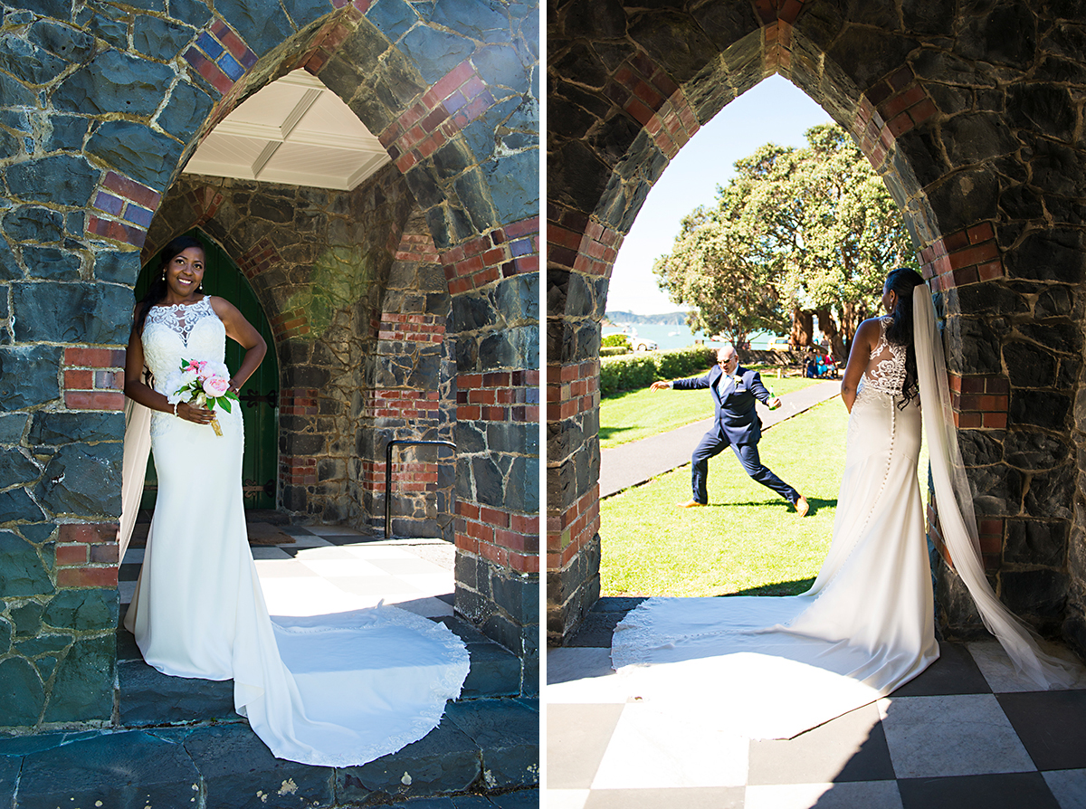 groom is photobombing, wedding photography, paihia, bay of islands