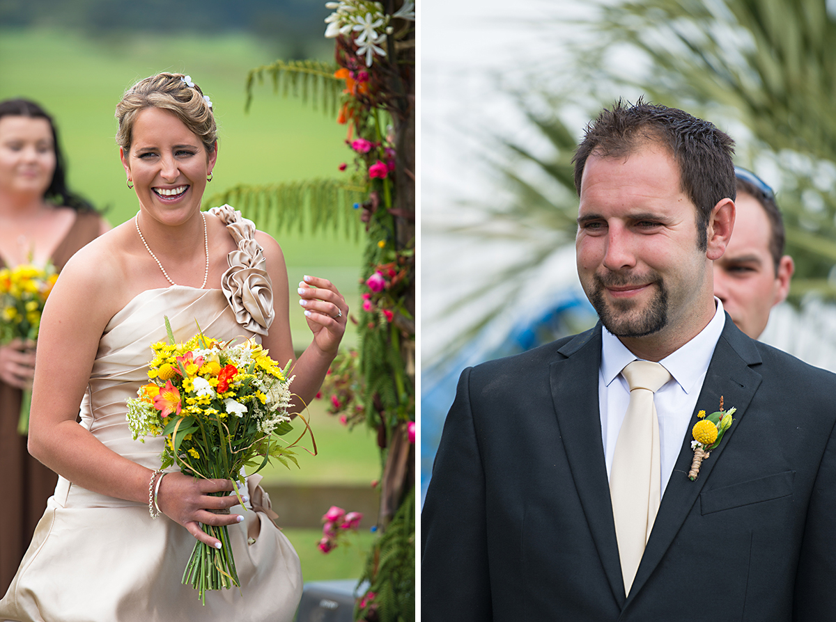 bride and groom get all emotional during their wedding ceremony NZ 