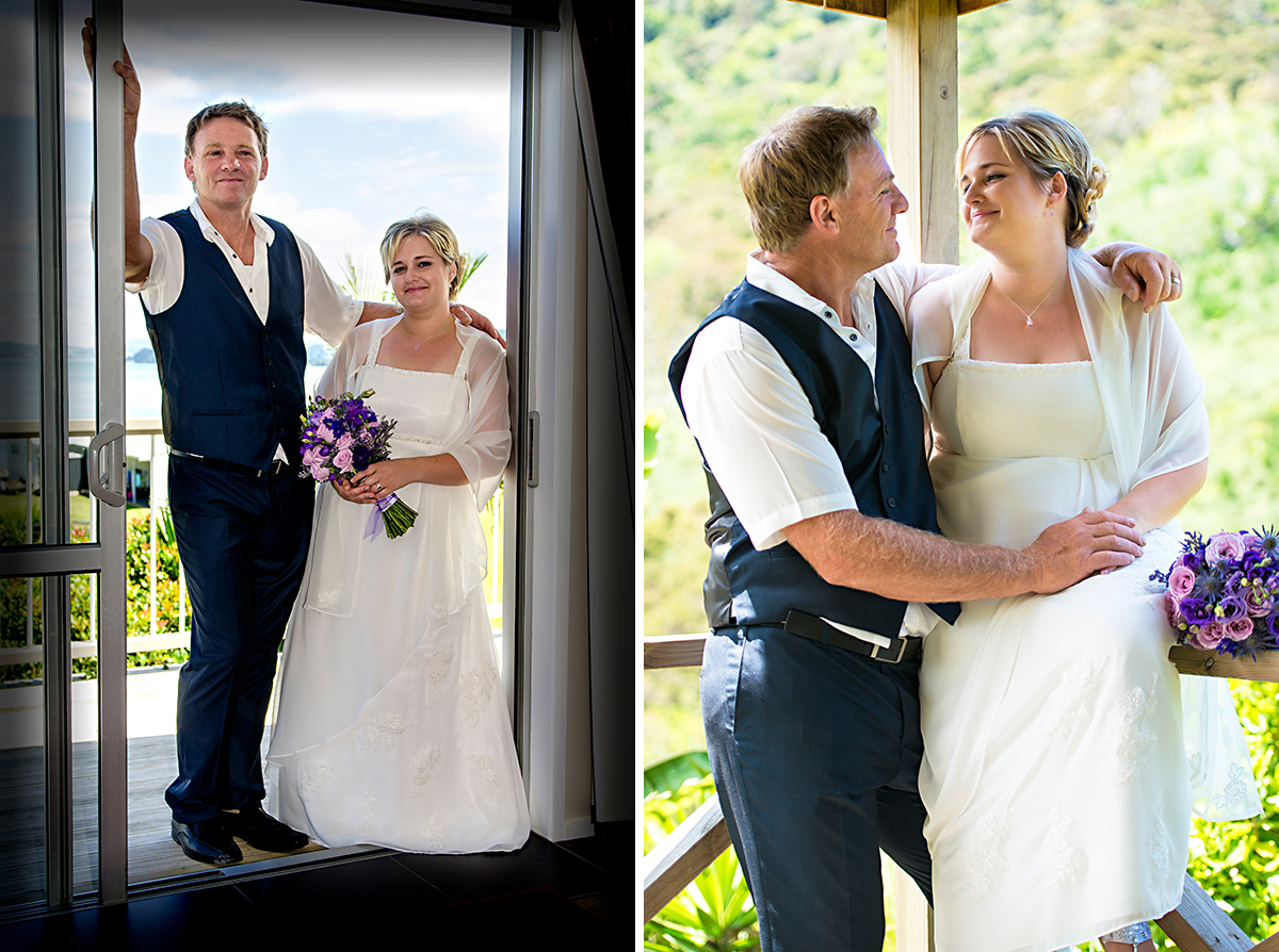 bride and groom at their home - Northland NZ